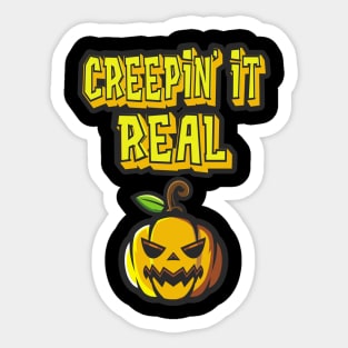 Creepin It Real Funny Halloween Pumpkin Sticker